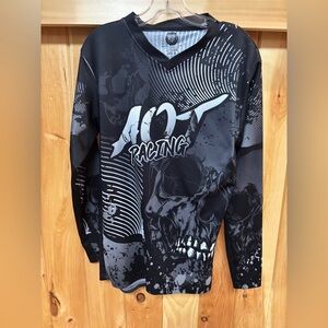 Always on Top Racing BMX Biking Jersey men’s medium black skull print